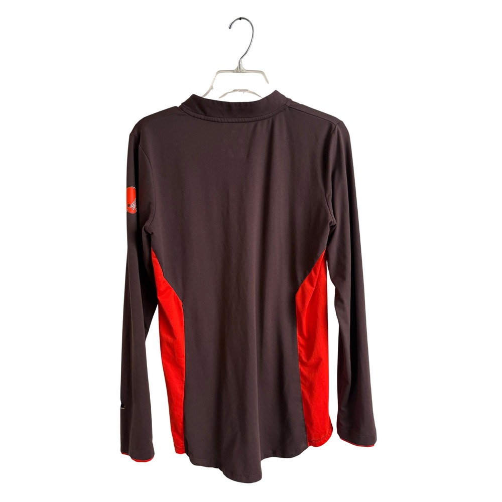 Fanatics Cleveland Browns Womens Brown Orange Quarter Zip Pullover Top Medium - Picture 2 of 10
